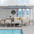 thumbnail image 1 of Costway 13 FT Large Patio Umbrella with LED Solar Lights Crank Handle 12 Heavy-Duty Ribs Gray, 1 of 10