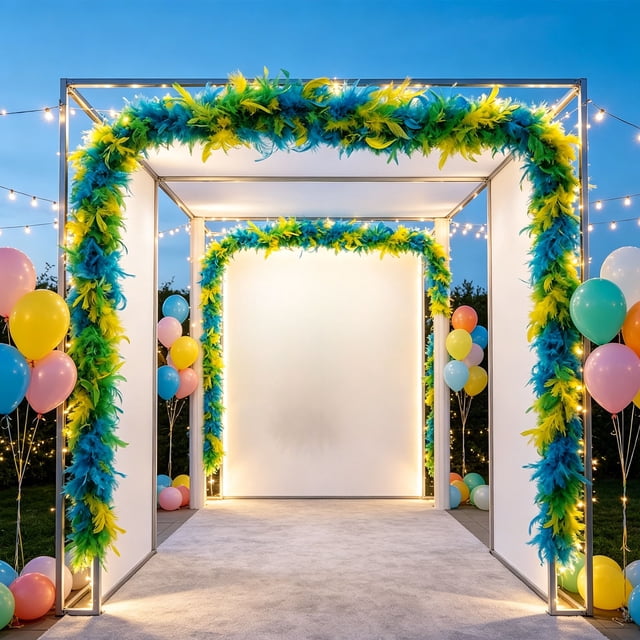 Iumwxz Garland Colorful Strip Boho Costume Party Hanging Decoration Large Plush Ribbon Home Festival Seasonal Accessory