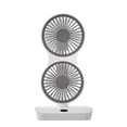 thumbnail image 4 of Cagogo under $5 Desktop Fan, USB Rechargeable Dual Head Desktop Fan, Wall Mountable Mini Fan with LED Light, Quiet Oscillating Fan, Office Desk Cooling Fan, Portable Battery Operated Fan, 4 of 9