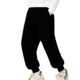 thumbnail image 1 of Winter Pants for Girls Children's Winter Solid Color Elastic Waist Slim Sports Sweatpants Long Pants, 1 of 5