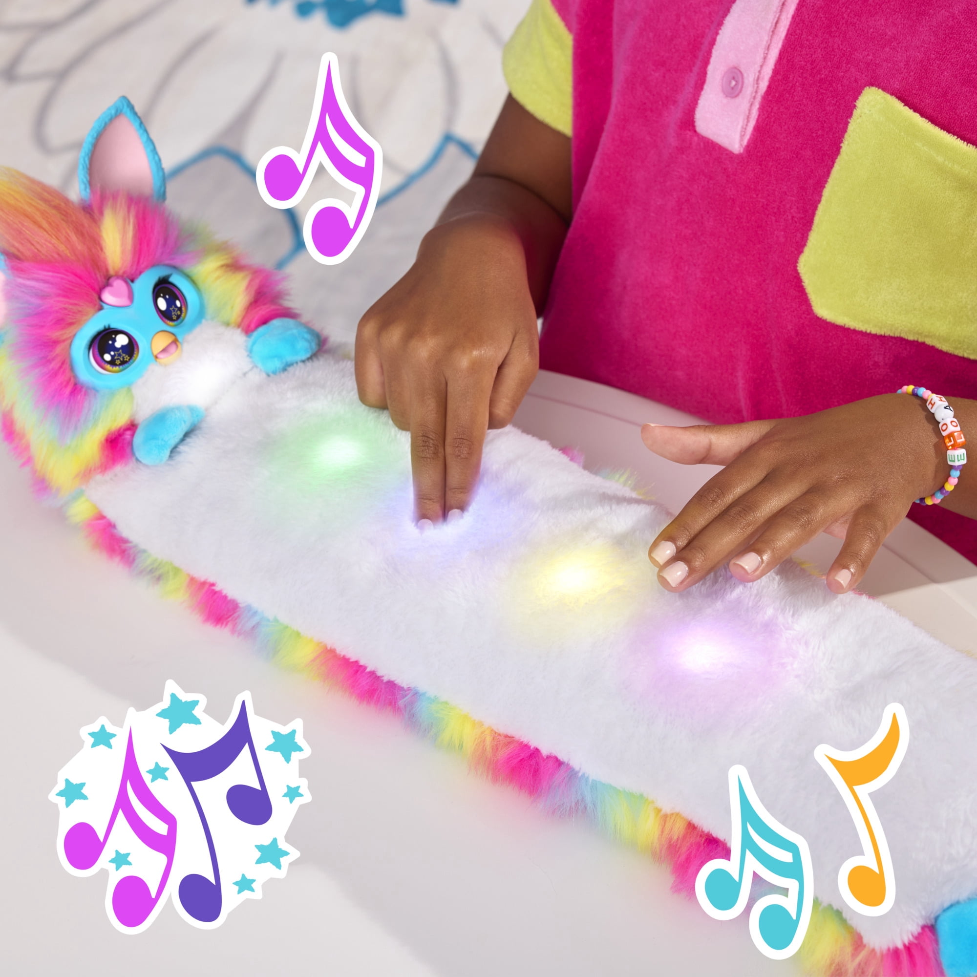 Furby DJ Furby, jouet interactif arc-en-ciel - Version Française