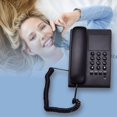 thumbnail image 3 of Black Corded Phone Desk Landline Phone Wall Mountable Telephone Support Ringer/Handset Receive  Control Flash Mute Function Redial for Hotel Office Business Home, 3 of 7