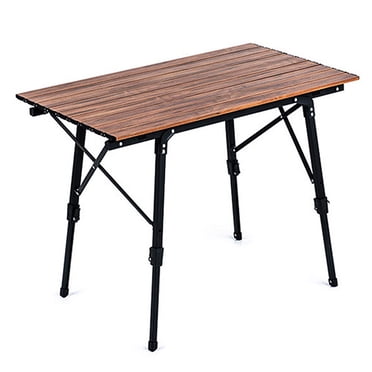 Aluminum Alloy Foldable Table Portable Imitation Wood Grain Table Desk for Outdoor Camping Barbecue Beach