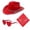Red, variant on Fgnfyis Double Sequin Wrapped Border Western Cowboy Hat 3 Piece Set Glasses Square Scarf Silk Scarf Cowboy Hats Pink