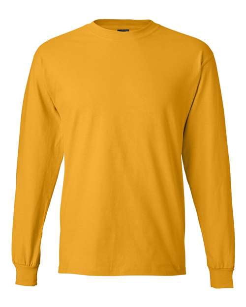 Hanes Beefy-T Men`s Long-Sleeve T-Shirt, 3XL, Gold
