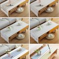 thumbnail image 1 of Cotton Linen Tablecloth Rectangular TV Cabinet Coffee Desktop Fringe Waterproof Table Cloth for Dining Hall Garden 50*145cm Island/Light gray, 1 of 9