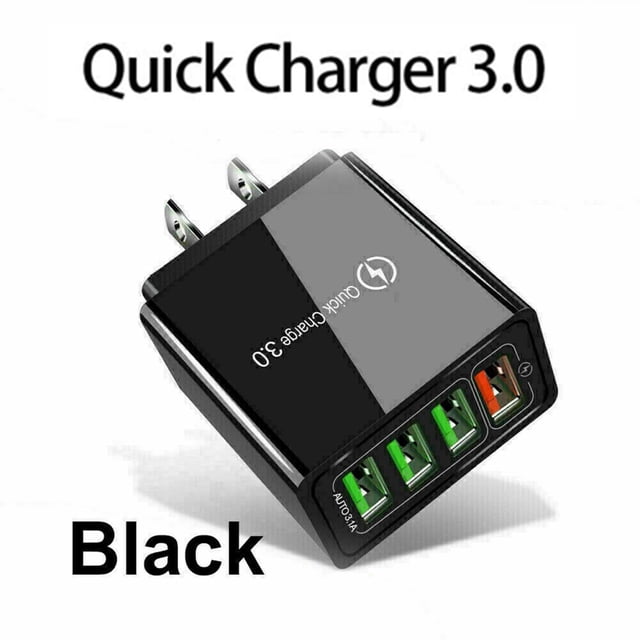 Chargeur Mural USB 4 Ports Rapide Chargeur Rapide QC 3.0 Hub USB Chargeur Mural