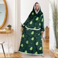 thumbnail image 2 of Blanket Hoodie Robe With Giant Pocket Lamb Lined Design For Spring Winter Fall Sleeping Wear, 2 of 6