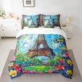 thumbnail image 2 of YST Eiffel Tower Full Size Comforter Set, 7-Piece, Romantic France Oil Painting, Queen, 2 of 5