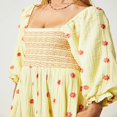 thumbnail image 3 of Women Long Dress Long Sleeve Square Neck Embroidery Flower Swing Dress, 3 of 4