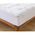 thumbnail image 2 of Mocassi Rayon Derived from Bamboo Mattress Pad, Soft & Plush Topper, Breathable Cool-Flow Technology, Fits Mattresses up to 16" Deep, Bamboo Mattress Pad, Queen, Green, 2 of 5