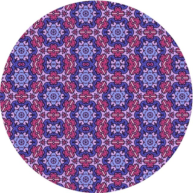 Ahgly Company Tapis Rond Lavable en Machine Intérieur Transitionnel Violet, 6 Pieds Rond
