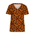 thumbnail image 3 of Womens Scrubs Tops Short Sleeve V-neck Tops Uniform Printed Pockets Blouse Nursing Clearance, 3 of 4