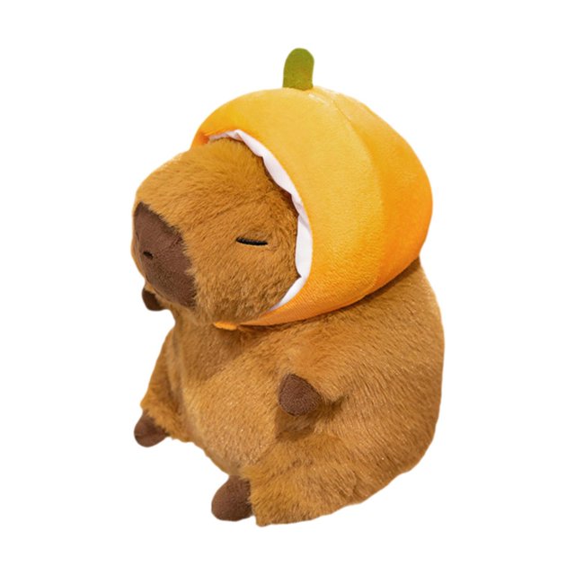 Tachiuwa Capybara Stuffed Toy Capybara Toy Animal Doll Capybara Stuffed Animal Decorative Orange and S
