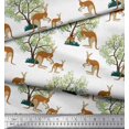 thumbnail image 2 of Soimoi Poly Georgette Fabric Tree & Kangaroo Animal Print Fabric by The Yard 52 Inch Wide, 2 of 3
