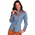 thumbnail image 1 of Scully PL-654-BLU-L Womens Western Shirt - Blue- Large, 1 of 3