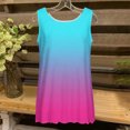 thumbnail image 4 of UPPADA Camisoles d'Été pour Femmes Col Rond Coupe Ample T-Shirts Décontractés Mode Sans Manches Vêtements de Plage Ourlet Fluide Chandails à Enfiler Hauts Plage Boho Vêtements Soldes Aujourd'hui Liquidation Hauts pour Femmes Bleu Ciel,P, 4 of 5