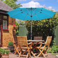 thumbnail image 3 of Costway 9' Patio Market Umbrella Outdoor Table  Aluminum Crank W/8 Rib Turquoise, 3 of 10