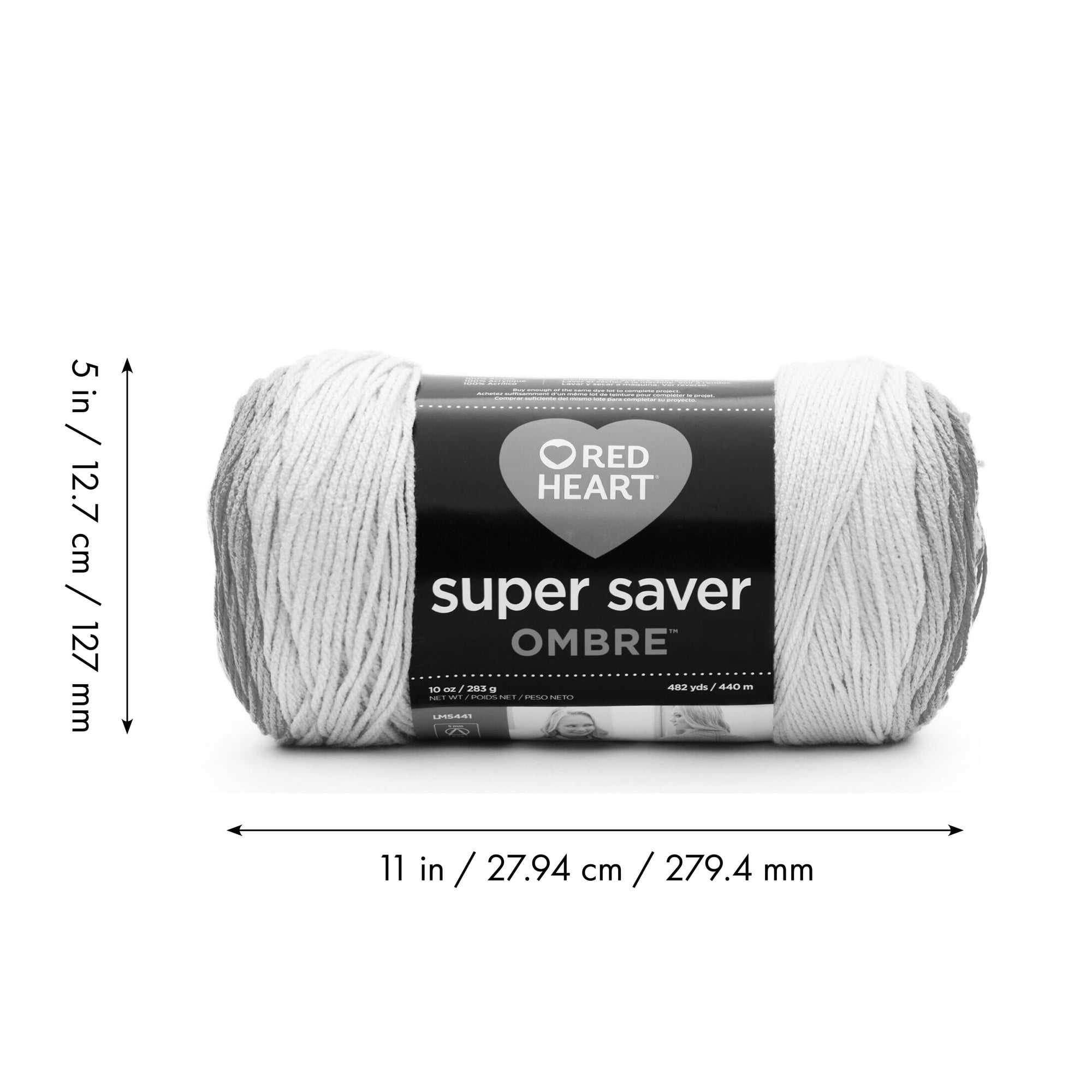 Red Heart® Super Saver Ombre™ #4 Worsted (Medium) Acrylic Yarn, Electric 10oz/283g 482 Yards