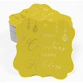 thumbnail image 2 of Inkdotpot Merry Christmas & Happy Text Bottle Tag Real Gold Foil Favor Bracket Shape Hang Tags Pack Of 100, 2 of 7
