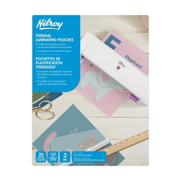 Pochettes de plastification Hilroy, 3 mil, format lettre, 25 pochettes