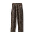 thumbnail image 2 of Jean à Imprimé Léopard pour Femmes Taille Haute Y2k Rétro Mode Mode Urbaine Pantalon en Denim, 2 of 7