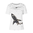 thumbnail image 4 of Tnhcen T-Shirt de Base à Manches Courtes d'Été à Col Rond pour Femme avec Imprimé d'Animaux Marins / Extensible, Respirant, Grande Taille (P-3TG) / Décontracté, Plage, Usage Quotidien, 4 of 4