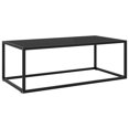 thumbnail image 1 of vidaXL Table Basse Noire avec Verre Noir 100x50x35 cm, 1 of 4