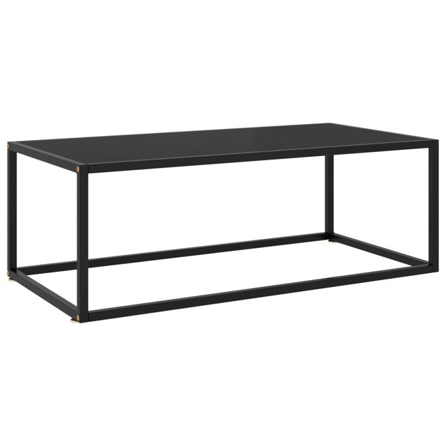 vidaXL Table Basse Noire avec Verre Noir 100x50x35 cm