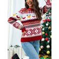 thumbnail image 3 of Nituyy Chandail de Noël pour Femmes à Manches Longues, Col Rond, Chandail à Enfiler avec Cerf, Chandail d'Hiver, 3 of 6