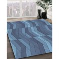thumbnail image 3 of Ahgly Company Tapis d'Intérieur Lavable en Machine Carré Transitionnel Bleu Azur, 8 Pieds Carré, 3 of 7