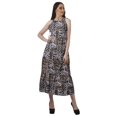 thumbnail image 2 of Moomaya Robe Imprimée Femme Fête Mariage Tenue de Fête Col Licou Robe Maxi en Rayonne, 2 of 4