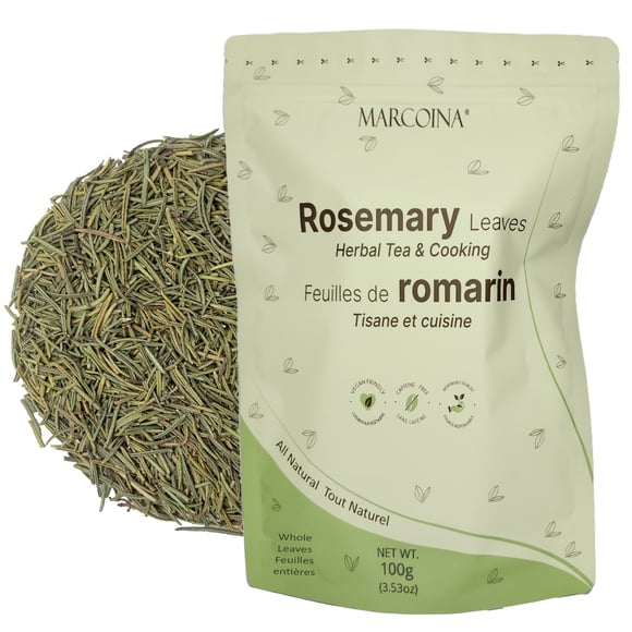Rosemary Herbal Tea 100g by MARCOINA – Whole Leaves, Loose, Caffeine-Free (3.53oz)