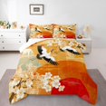 thumbnail image 1 of Cherry Blossoms Queen Comforter Set,Japanese Style Bedding Set,Traditional Crane Bed Set,Chic Floral Down Comforter, 1 of 7