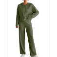 thumbnail image 1 of Womens Lounge Sets 2 Piece Matching Pajamas Fall Fashion Ribbed Knit Outfits Long Sleeve Casual Sweatsuits Green M, 1 of 8