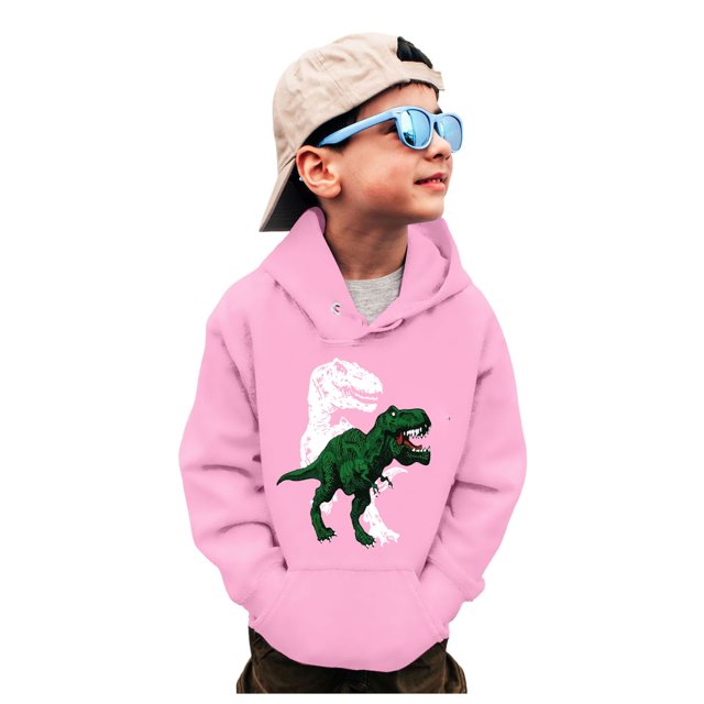 WEAIXIMIUNG Chandails en Molleton Garçons Col Rond Camion Chemise Dinosaure Manches Longues Chandail Tops Tees