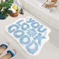 thumbnail image 1 of SHIYUE You Look Good Bath Mat Cute Funny Flower Bathroom Rug, Soft Absorbent Water Non Slip, Superior Washable Microfiber Cool Shower Preppy Decor Rug (Sky Blue 21"x25"), 1 of 8