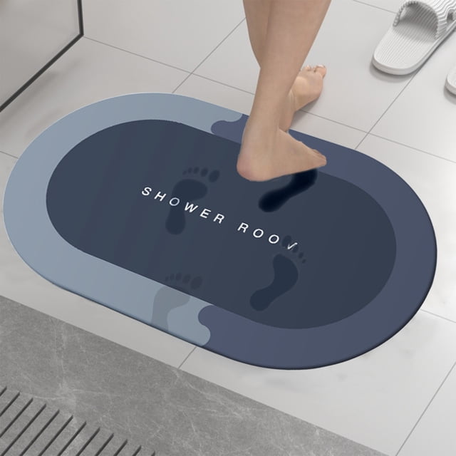 RYRDWP Diatomaceous Bath Rug Super Absorbent Quick Dry Rubber Backing Non Slip Washable Bathroom Floor Mats Shower Rug For In Front Of Bathtub Shower Room 16x24