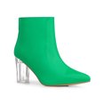 thumbnail image 1 of Unique Bargains Bottines à Talon Transparent pour Femme à Bout Pointu à Talons Épais Vert (Taille 7), 1 of 1