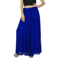 thumbnail image 1 of Bimba Jupe Maxi Style Tulipe pour Femmes, Bas Boho en Georgette, Bleu, 1 of 6