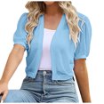 thumbnail image 1 of XZNGL Womens Bubble Sleeved Front Cardigan Transparent Cardigan Shawl, 1 of 8