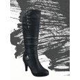 thumbnail image 5 of Bottes Mode Décontractées pour Femmes à Talons, Hauteur Genou, Plateforme, Fermeture Éclair Latérale, Boucle, Robe ( Noir, 9), 5 of 5