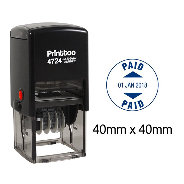 Printtoo Office Stationery Dater Stamp Self Inking With Paid Text Date Rubber Stamp-Blue