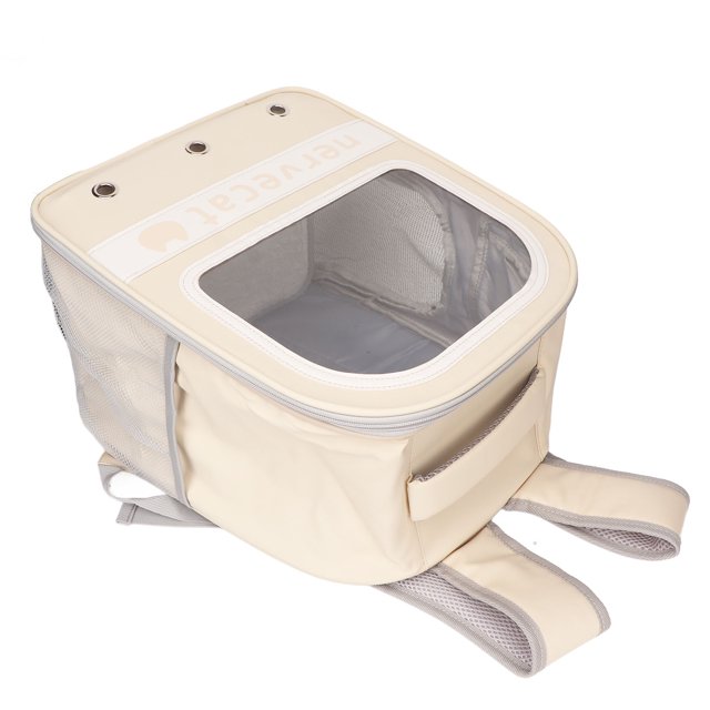 Pet Carrier Backpack, PU Cat Backpack Portable Ventilated Large Capacity Comfortable For Outdoor For Cycling