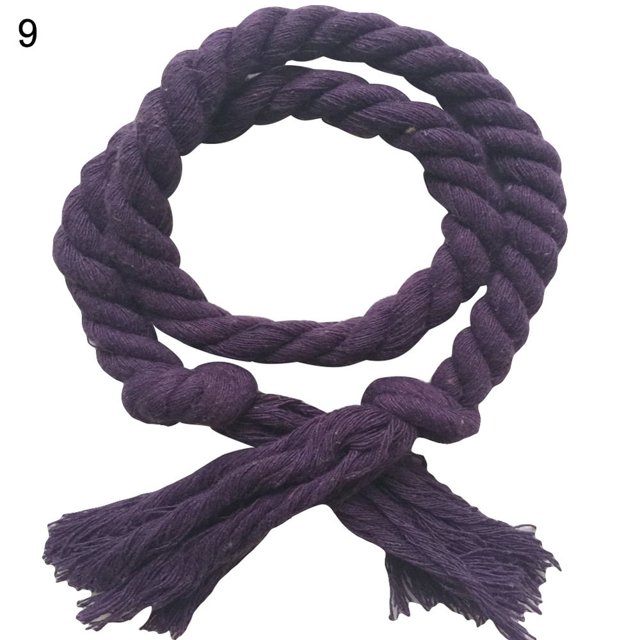 2Pcs Solid Color Weaving Cotton Linen Rope Curtain Tieback Holder Home Decor