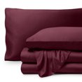 thumbnail image 1 of Bare Home Bamboo Sheet Set - Made from Rayon Fibers - Deep Pockets - 4 Piece - King, Burgundy, 1 of 7