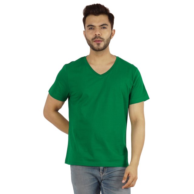 Inkmeso Men's V-neck Basic Tshirt Short Sleeve Solid Regular Fit Cotton Tee