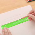 thumbnail image 2 of ZTTD 1 PCS Flexible Ruler Bendable Unbreakable Safe Soft Transparent Clear Shatterproof Clear Rulers Straight Flat Plastic Ruler for Home Office Adults (Type3-Green), 2 of 7