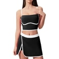 thumbnail image 3 of Sentmoon Ensembles 2 Pcs pour Femmes Robes d'Hiver pour Femmes Bretelles Spaghetti à Blocs de Couleur Robe d'Invitée de Mariage Col en V Sans Manches Coupe Ample Robes d'Été pour Femmes Travail pour Mamans Quotidien et Décontracté S, 3 of 9