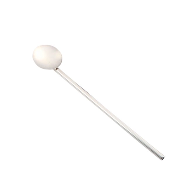 Cuillère à Égoutter en Acier Inoxydable 304 avec Paille, Cuillère Ronde pour Café, Cocktail, Smoothie (Argent)